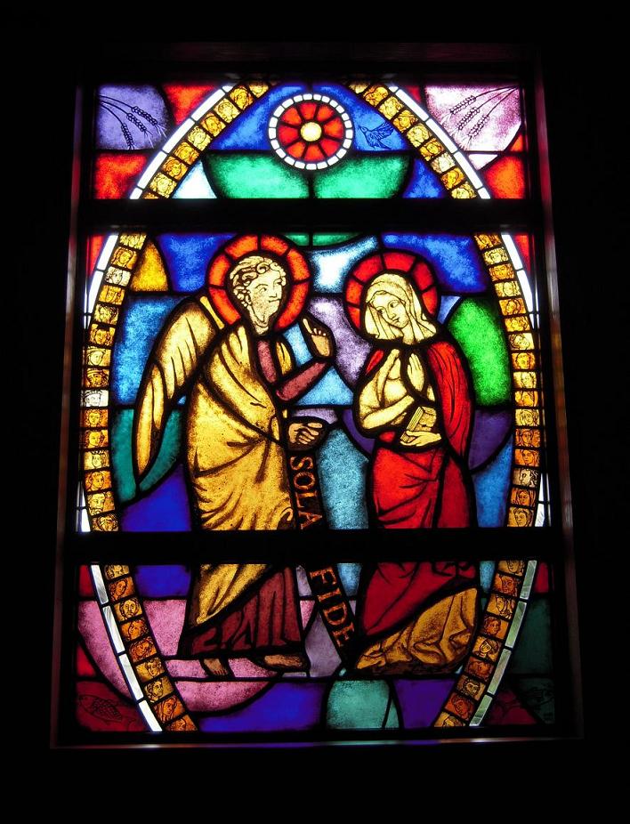 地に落ちた一粒の麦　～野の花のように　空の鳥のように～｜ステンドグラス工房福井｜すてんどぐらす・オリビエ｜福井県のステンドグラス制作・修理・注文｜北陸・石川・富山・全国発送可