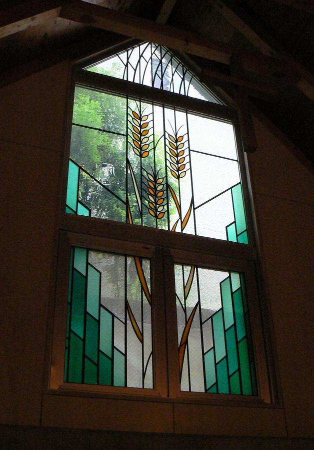 麦　1220×3145｜ステンドグラス工房福井｜すてんどぐらす・オリビエ｜福井県のステンドグラス制作・修理・注文｜北陸・石川・富山・全国発送可